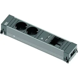 Bachmann Steckdosenleiste 2-fach alu 35° 909.0056 IP20