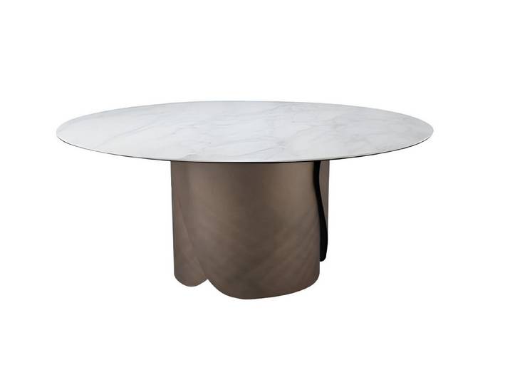 JVmoebel Esstisch Runder Designer-Tisch aus Metall für stilvolles Esszimmer (1-St., Esstisch), Made in Europa