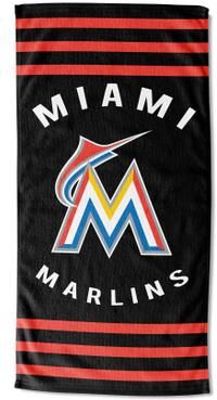Marlins Stripes Beach Towel by MLB in Multi