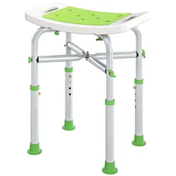 Helloshop26 - Verstellbarer Duschhocker mit gepolstertem Sitz 42.5 x 27 x 44-51.5 cm rutschfest Komfort schlicht aus weißem 21_0000882