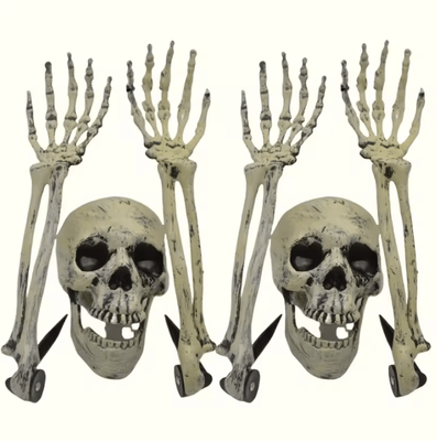 Inspire Curations Skeleton Bone Garden Stakes Skeleton Garden Stakes Skull & Hand Halloween Yard Decorations 4hand And 2head