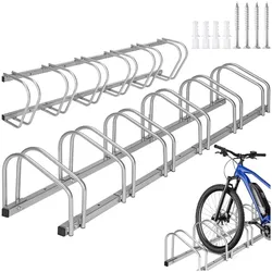 tectake® Fahrradständer, aus rostfreiem Stahl, Boden- und Wandmontage, von beiden Seiten befahrbar