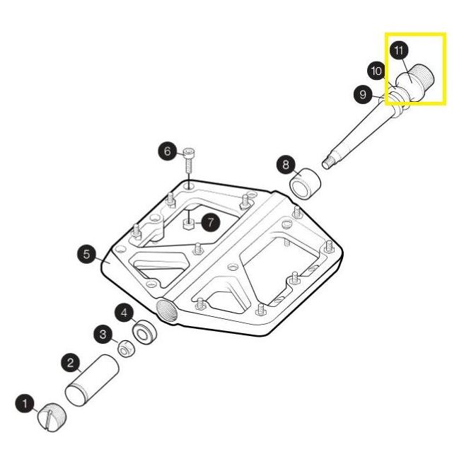 Crankbrothers Replacement Pedal Spindle Next Gen, Left (CB13077)