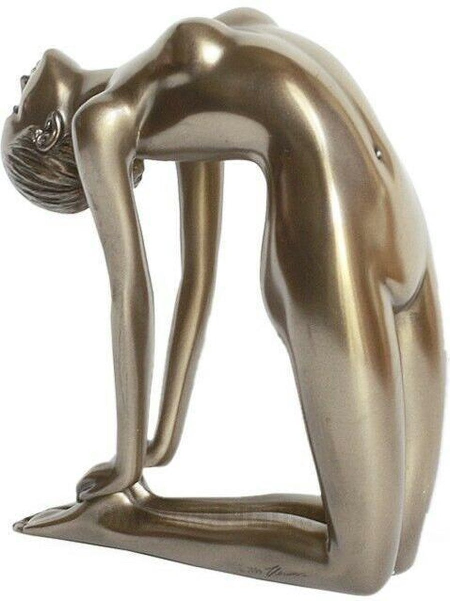 Body Talk Vrouw Yoga Beeldje - Bronze - Hoogte: 12,5 cm