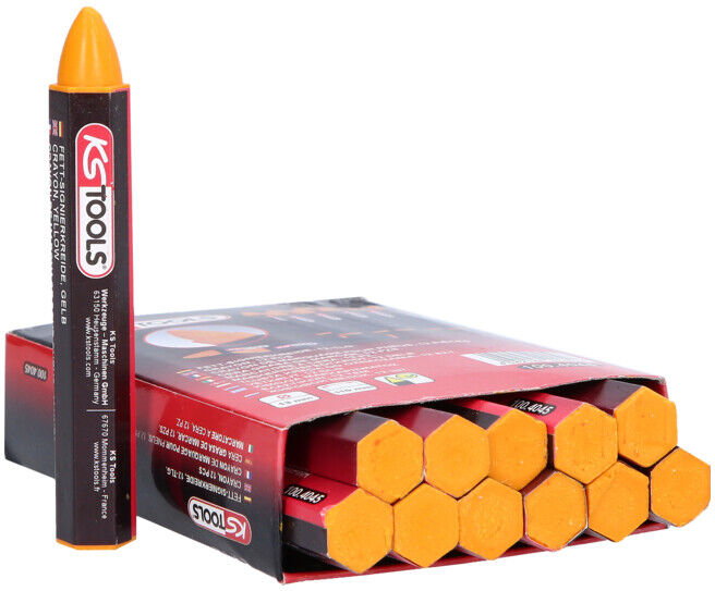 Crayons jaunes de marquage pour pneu, pack de 12 ; KS Tools (100.4045)