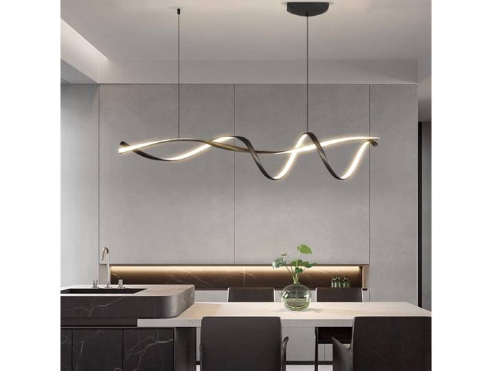 NEO Gleam noir mat moderne pendentif LED lumières pour salle à manger cuisine île Bar salle intérieure suspension luminaires