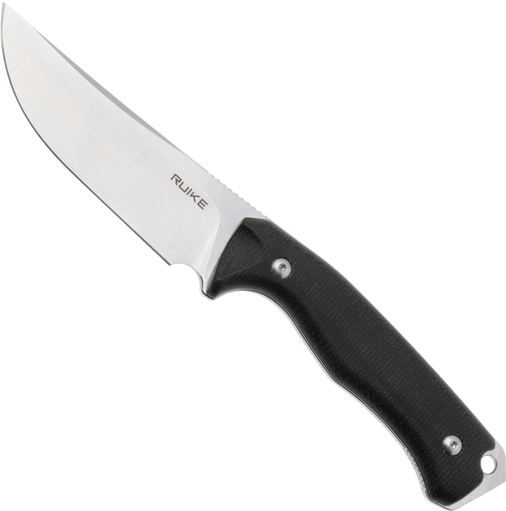 Ruike F186-MB Stonewashed D2, Black Micarta, coltello fisso