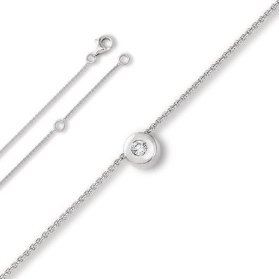 Silberkette ONE ELEMENT "Zirkonia Halskette aus 925 Silber 45 cm", silber, Halsketten, Damen, Silber 925 (Sterlingsilber), Silberkette, Kleines Statement – persönlich, stilvoll, alltagstauglich