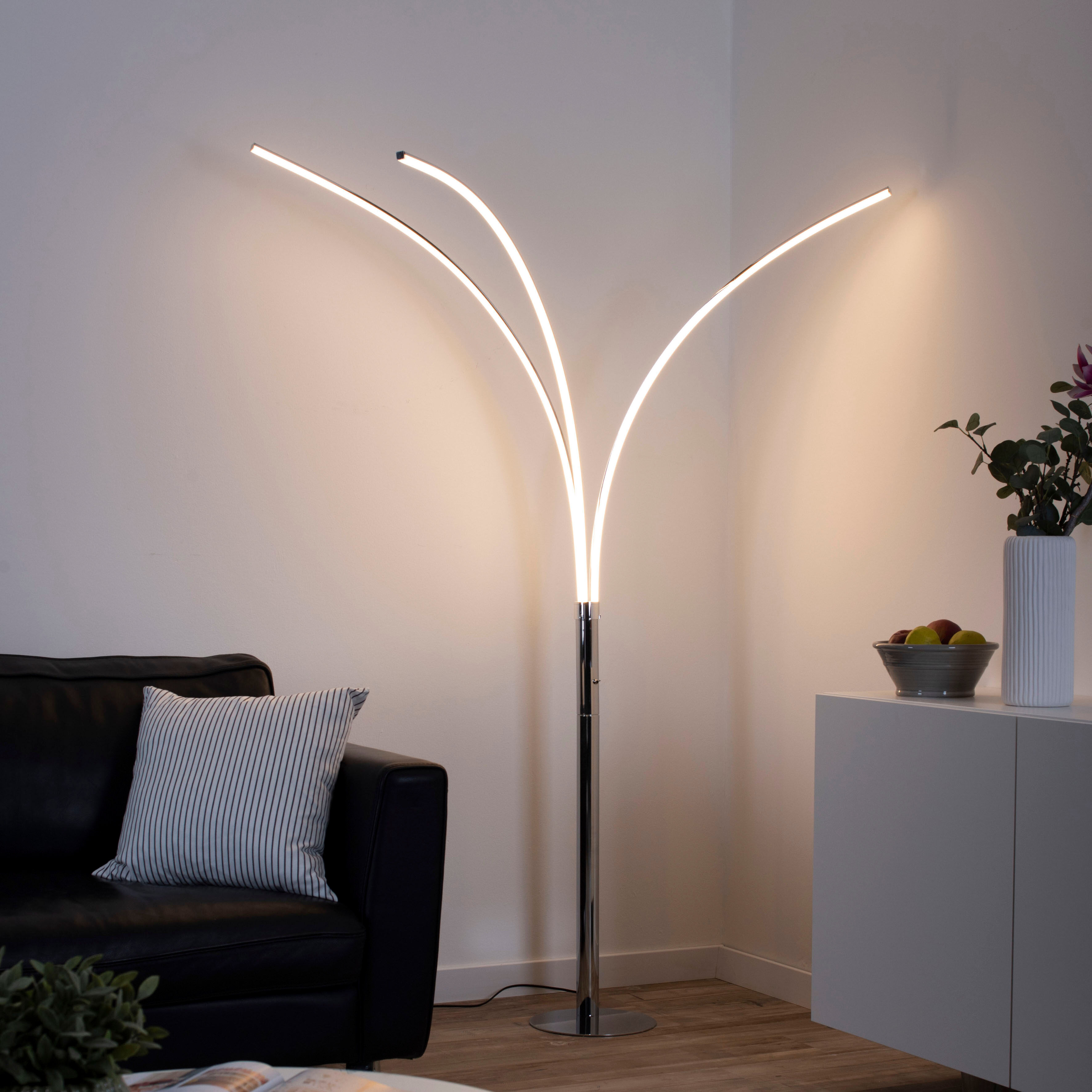 JUST LIGHT LED Stehlampe "MAJA", silber (silberfarben), 3, H: 215cm, 1 Stk., Leuchten, LED Stehlampe