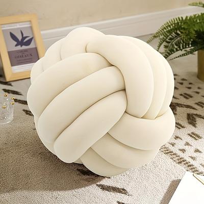 Uplifted Trends Handmade Knot Pillow Decorative Throw Pillow For Aesthetic Home Decor & Modern Living Spaces white