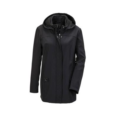 Funktionsjacke GOLDNER "Kurzgröße Wasserabweisende Softshelljacke mit Kapuze", Damen, Gr. 20, schwarz, Obermaterial: 100% Polyester PES., weit Tubular, Jacken Funktionsjacke, Für jede Wetterlage geeignet