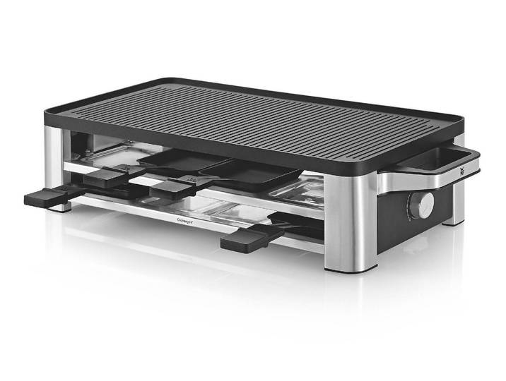 WMF Raclette LONO 8 Personen , grau (schwarz, edelstahlfarben), B:54,5cm H:13cm T:24,1cm, Raclettes, Raclette