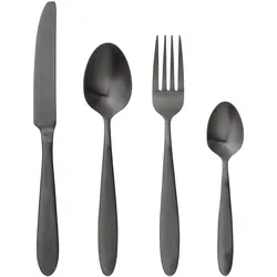Bloomingville Besteck Frea 4er Set, Edelstahl, schwarz