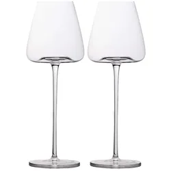 Intirilife 2x Wein Glas mit modernem Design - 500 ml Füllmenge - Weißwein Rotwein Glas Kelch Spülmaschinenfest Kristallglas stoßfest