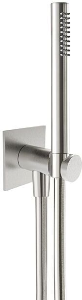 Herzbach Design iX Wannenset 17.914500.2.09 1600 mm, mit Brauseanschlussbogen, Stabhandbrause, Edelstahl gebürstet