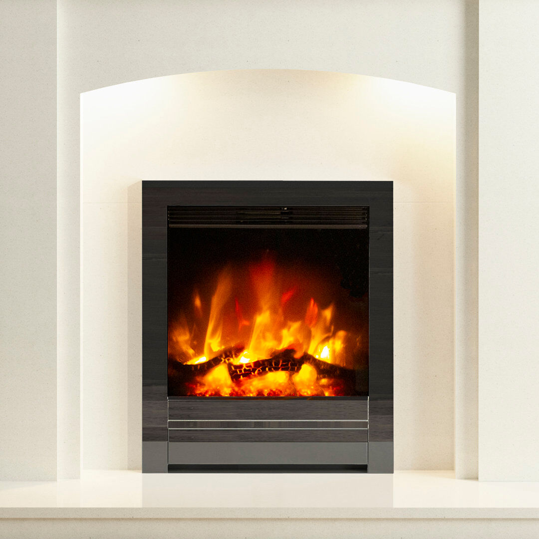 Flare Beam 16" Inset Electric Fire Black Nickel