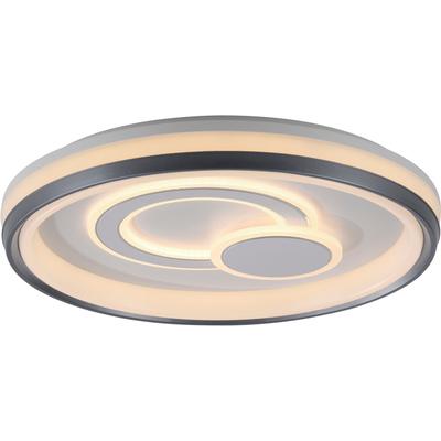 JUST LIGHT Deckenleuchte "MINELLI", weiß, 1, Ø 50cm H: 6,8cm, 1 Stk., Leuchten, LED, dimmbar, Switchmo, Deckenleuchte