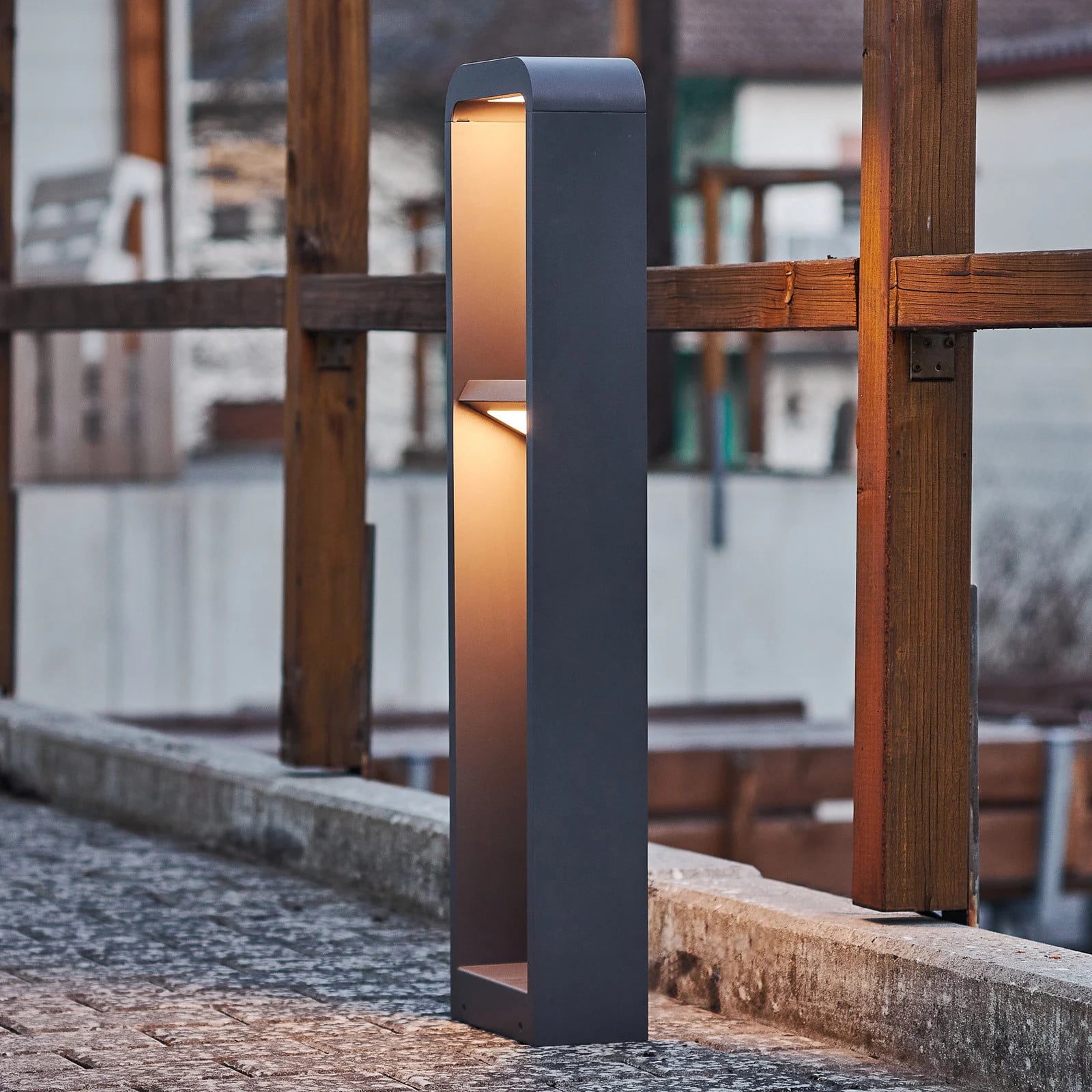 Lindby Darko LED Tuinlamp - Grijs - Aluminium - Modern - Hoogte: 80 cm