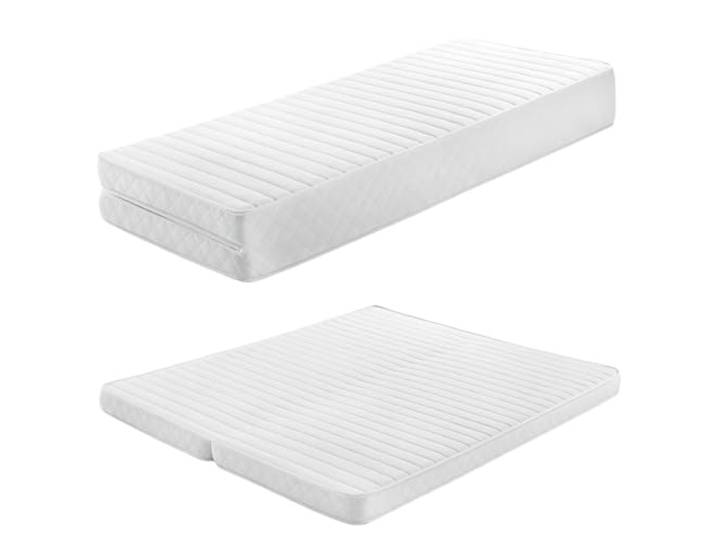 LESJA Tagesbett Matratze 80x200 / 160x200 – Orthopädische Schaumstoffmatratze für Ausziehbett & Schlafsofa – Faltbare Ersatzmatratze mit 7-Zonen Komfort – H4 Mittelfest