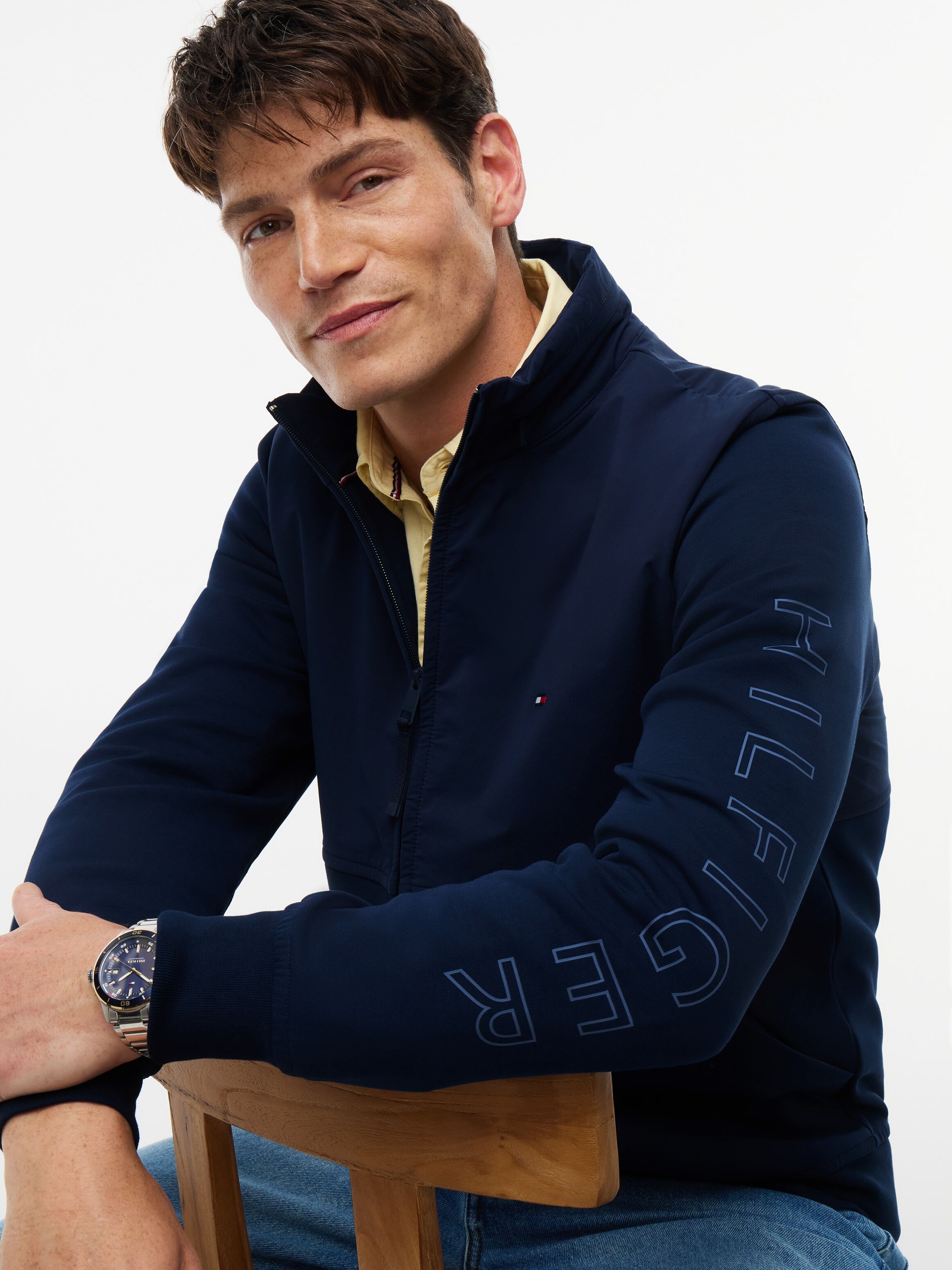 Sweatjacke TOMMY HILFIGER "PERFORMANCE GRAPHIC ZIP THROUGH", Herren, Gr. XXL, blau (carbon navy), Sweatware, Obermaterial: 72% Baumwolle, 28% Polyester, normal, Rippbündchen, Sweatjacken Sweatjacke carbon navy XXL