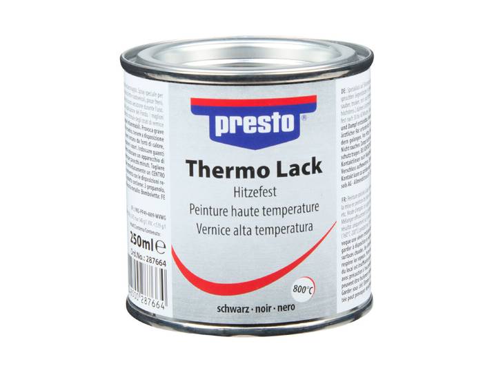Presto Streichlack Thermolack Schwarz 250ml