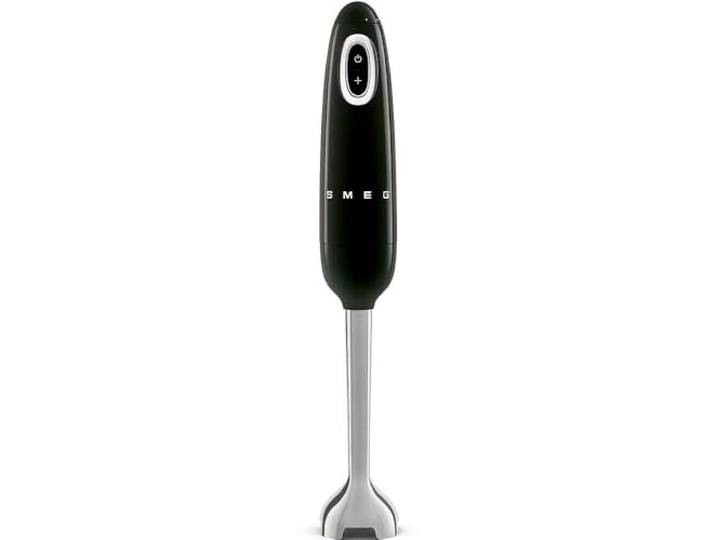 Smeg\, Mixeur Plongeant HBF11BLEU\, Fonction Turbo et Système de Coupe Flowblend\, avec Poignée Antidérapante\, Range Cordon Intégré\, Accessoires Non Inclus\, Puissance 700W\, Noir