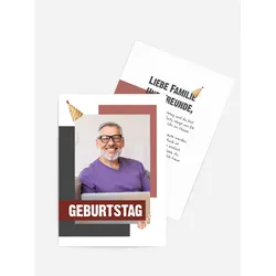 Einladungen zum Geburtstag  selbst gestalten mit Spruch und Fotos im Onlinedesigner bei Meine-Kartenmanufaktur.de