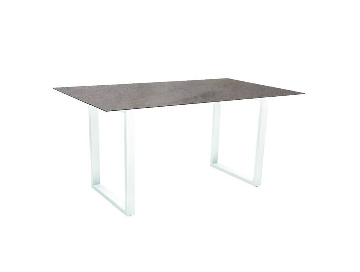 Stern Kufentisch Aluminium weiß mit Tischplatte Silverstar 2.0,