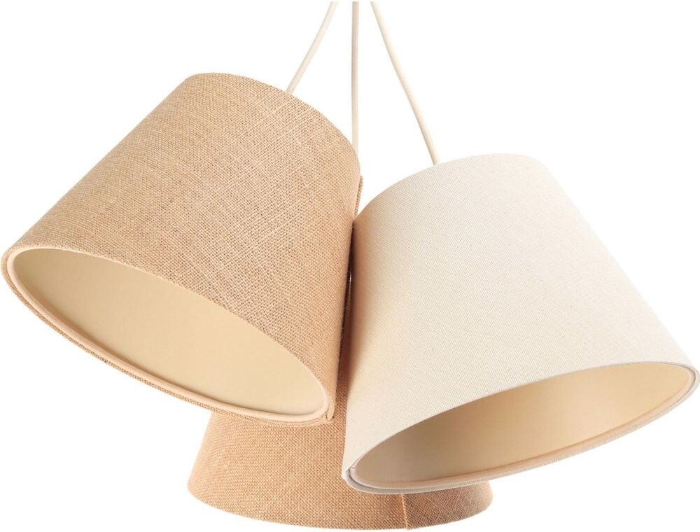 BPS Koncept Suspension en lin style bohème Beige 25x20x25cm
