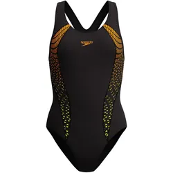 Speedo Allover Panel Laneback Badeanzug Damen 5179 - black/amberwave 36