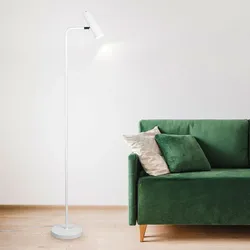 Steh Leuchte Wohn Zimmer weiß-matt Spot Strahler Beleuchtung verstellbar Decken Fluter Lese Lampe