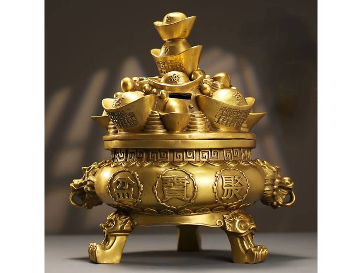 Pot d'argent en cuivre pur avec couvercle ouvrable, dépôt de sagesse, décoration de la maison, artisanat, salon, bureau, PRCopper