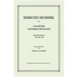Logische Untersuchungen, Fachbücher von Edmund Husserl, U. Panzer