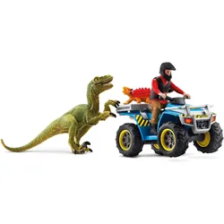 Schleich Flucht auf Quad vor Velociraptor