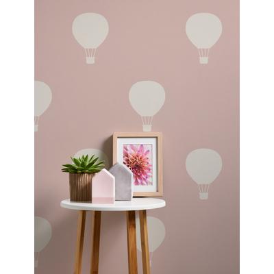 Vliestapete LIVING WALLS "LIMITED – Heißluftballons", rosa, B:0,53m H:0m L:10,05m, Vlies, Tapeten, Sanfte Heißluftballons für ein ruhiges Kinderzimmer