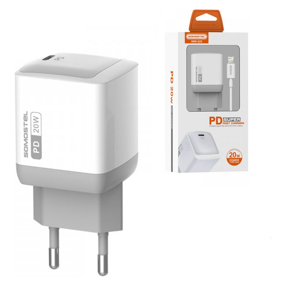 Somostel 20-W-Wandladegerät + PD-Typ-C-Kabel, weiss, Power Delivery SMS-Q22 PD (20 W) (13934434)