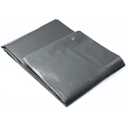 Mehr Garten, Abdeckplane, wasserdichte & UV-beständige PE- Allzweck-Plane, Farbe: grau, 260g/m2 - mit rostfreien Aluminium-Öse (5 x 4 m)