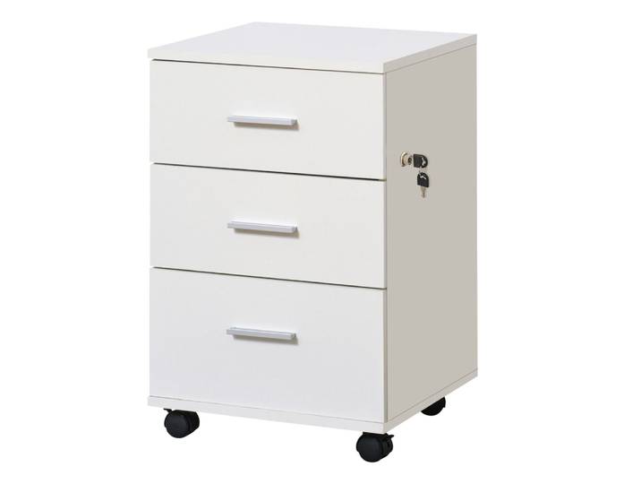 Caisson de bureau rangement sur roulettes 3 tiroirs