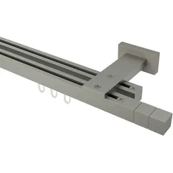 GARDINENSTANGE INNENLAUF Quadline Cubes 140 cm, 2-läufig, 20x20 mm Satin-Silber