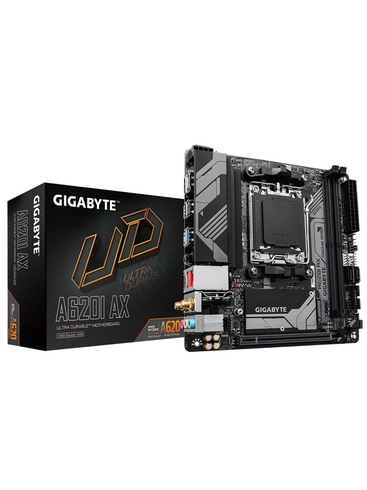 GIGABYTE A620I AX Mainboard - AMD A620 - AMD AM5 - DDR5 RAM - Mini-ITX
