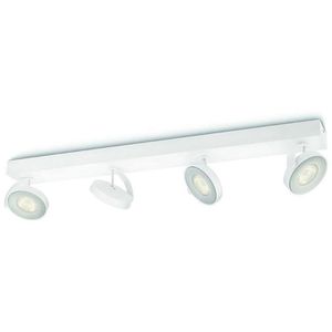 Philips Deckenstrahler Star WarmGlow weiß mit LED, 4-flammig, dreh- und schwenkbar, warmweiß
