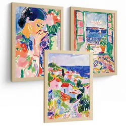 POSTER 3er Bilder-Set Wandbilder Maritim Blau modern Wohnzimmer Deko, Schlafzimmer, Küche, Badezimmer Rahmenlos A3