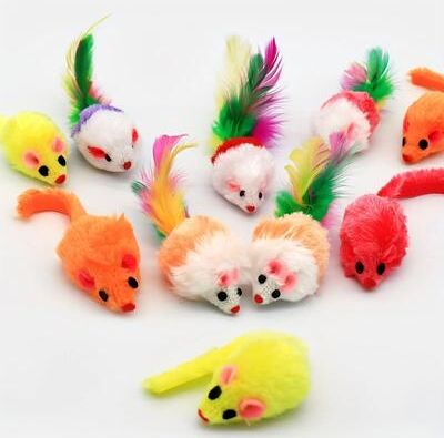Inspired Finds Interactive Catnip Mouse Toys For Indoor Cats With Faux Fur & Rattle Sound fluffy 6pcs