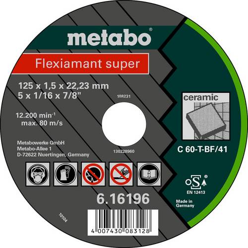Metabo 616196000 Trennscheibe gerade 125mm 25 St. Fliesen, Klinker, Keramik