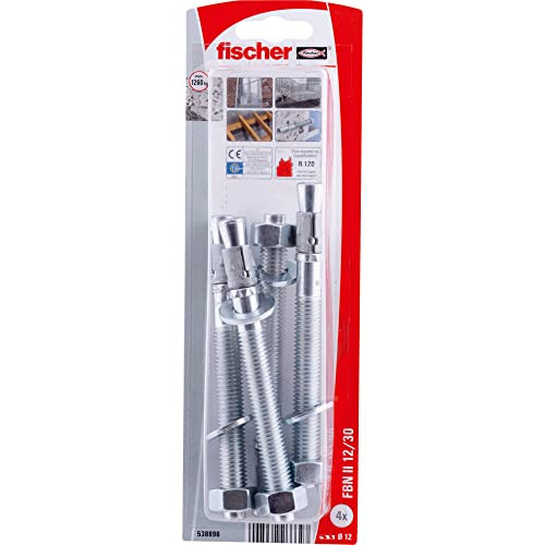 Fischer Metalen Lankers FBN II 12/30, 4 stuks, Zilver, Staal