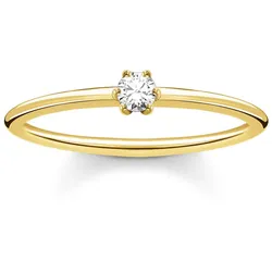 Thomas Sabo TR2312-414-14 Damenring goldfarben mit weißem Stein, 52/16,6