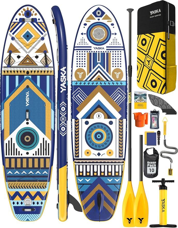 Stand Up Paddling Board Aufblasbar - Sup Board 200kg mit Zubehör,Getrankehalter,Standup Paddle Board für 2 Personen Familie