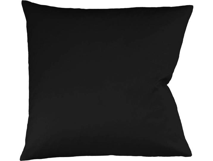 Kissenbezug FLEURESSE Colours Mako Satin, 100% Baumwolle, mit Reissverschluss , schwarz, B:80cm L:80cm, Mako-Satin, Mako-Satin, Kissenbezüge, Kissenbezug, Mako Satin, glänzend, glatt, Premium Qualität