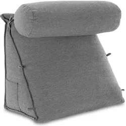 Aktivshop, Sitzkissen, Rückenkissen Bett/Sofa mit Abnehmbarer Nackenrolle und Seitentasche, Rückenstützkissen mit (30 x 55 cm)