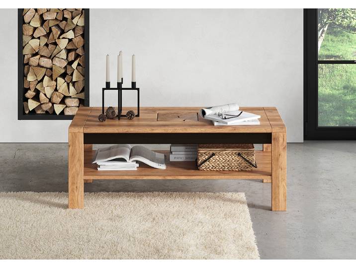 Massiver Couchtisch Woodrow 118 x 45 x 60cm Holz/Braun